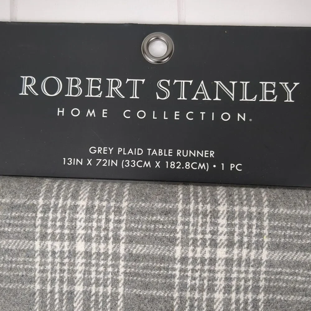 Grey Plaid Farmhouse Table Runner 13 X 72 Robert Stanley
